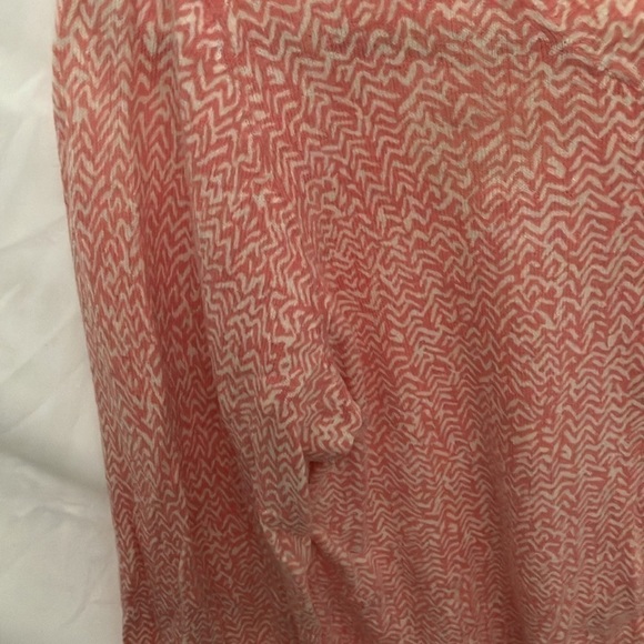 Banana Republic: Pink/Cream cardigan sweater- abstract pattern- lightweight- M - Picture 5 of 16